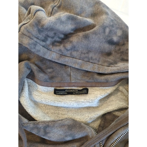 All Saints Leopard Ridley Hoodie Women US 8 Portugal Cotton Model Boho Easy Chic - Picture 5 of 12